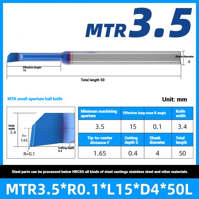 1122-MTR Small Bore Boring Tools Precision Boring Tools for Wear-Resistant Steel CNC Boring Bars Tungsten Carbide Alloy Shock-Resistant Miniature Turning Tools Shandong Denso Pricision Tools Co.,Ltd.